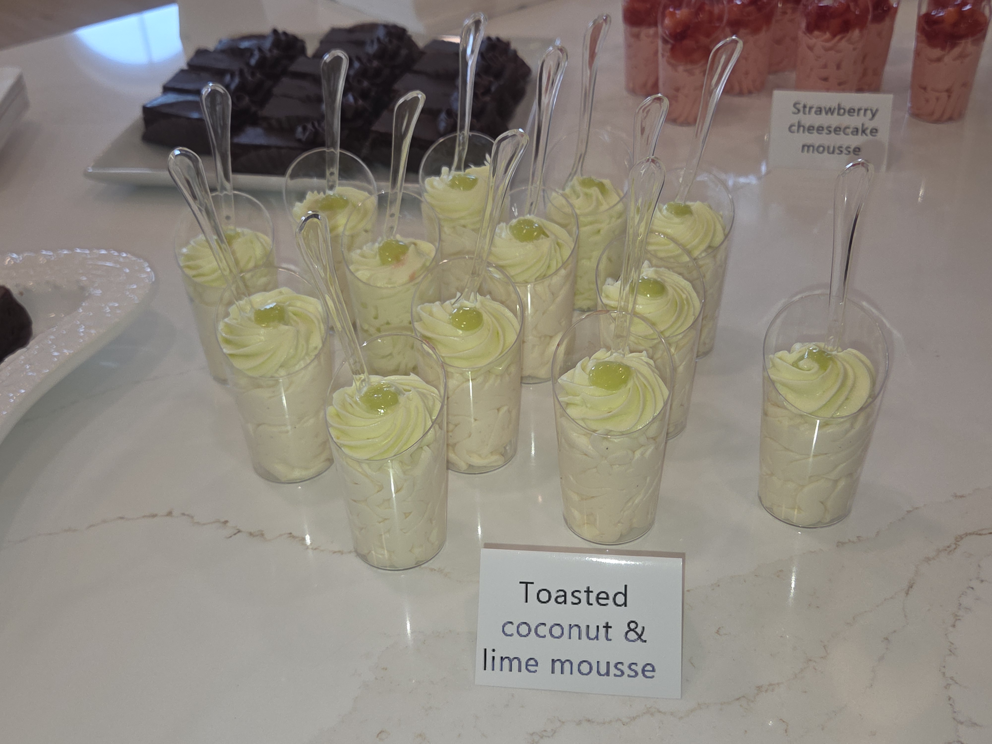 Toasted coconut and lime mousse.