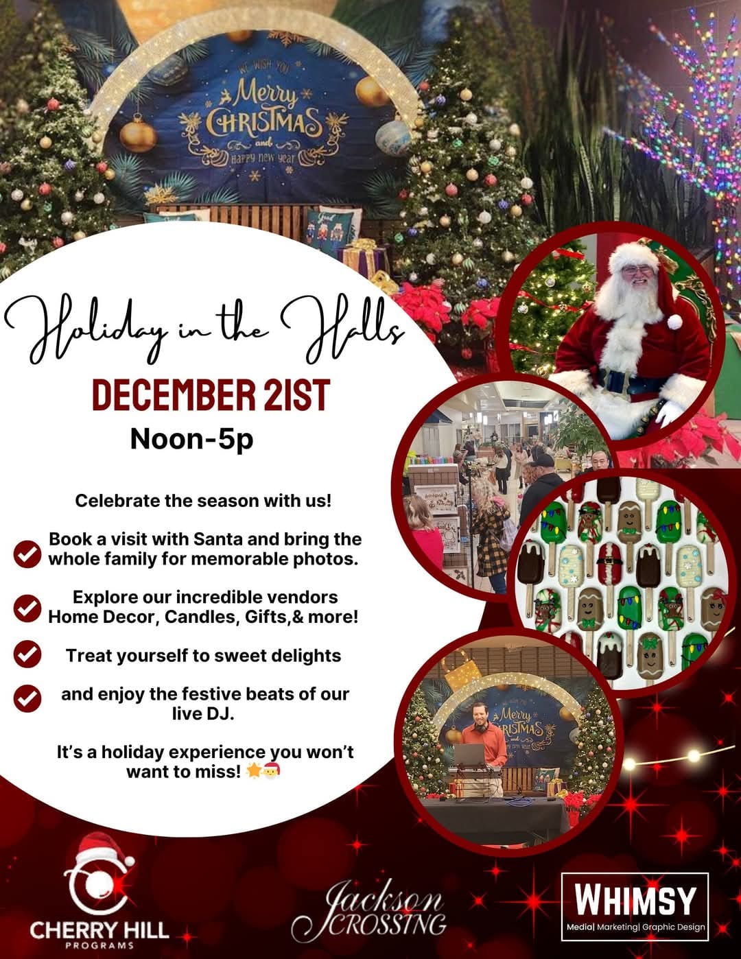 Vertical Holiday in the Halls event advertisement