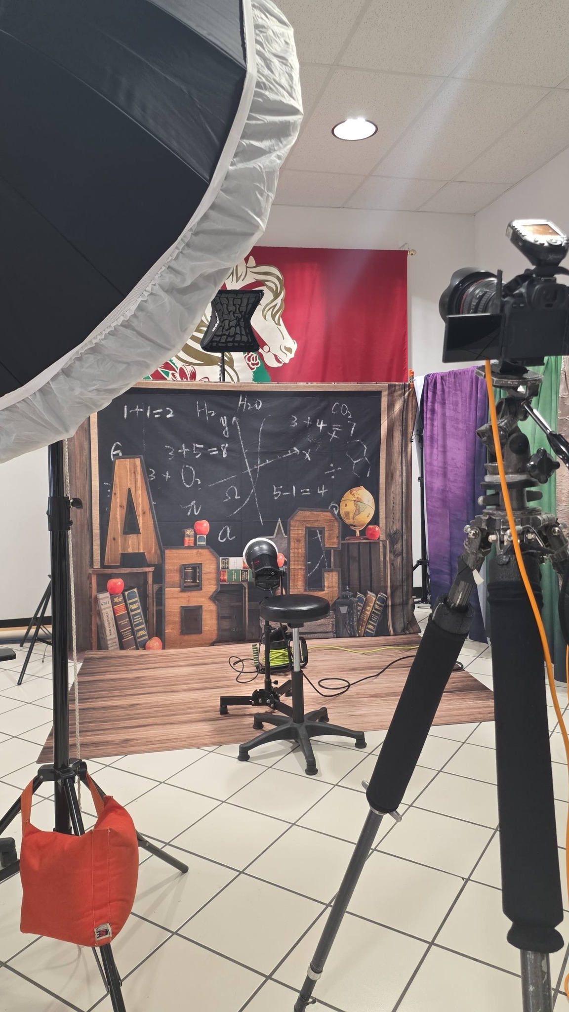 The school photo station during the event
