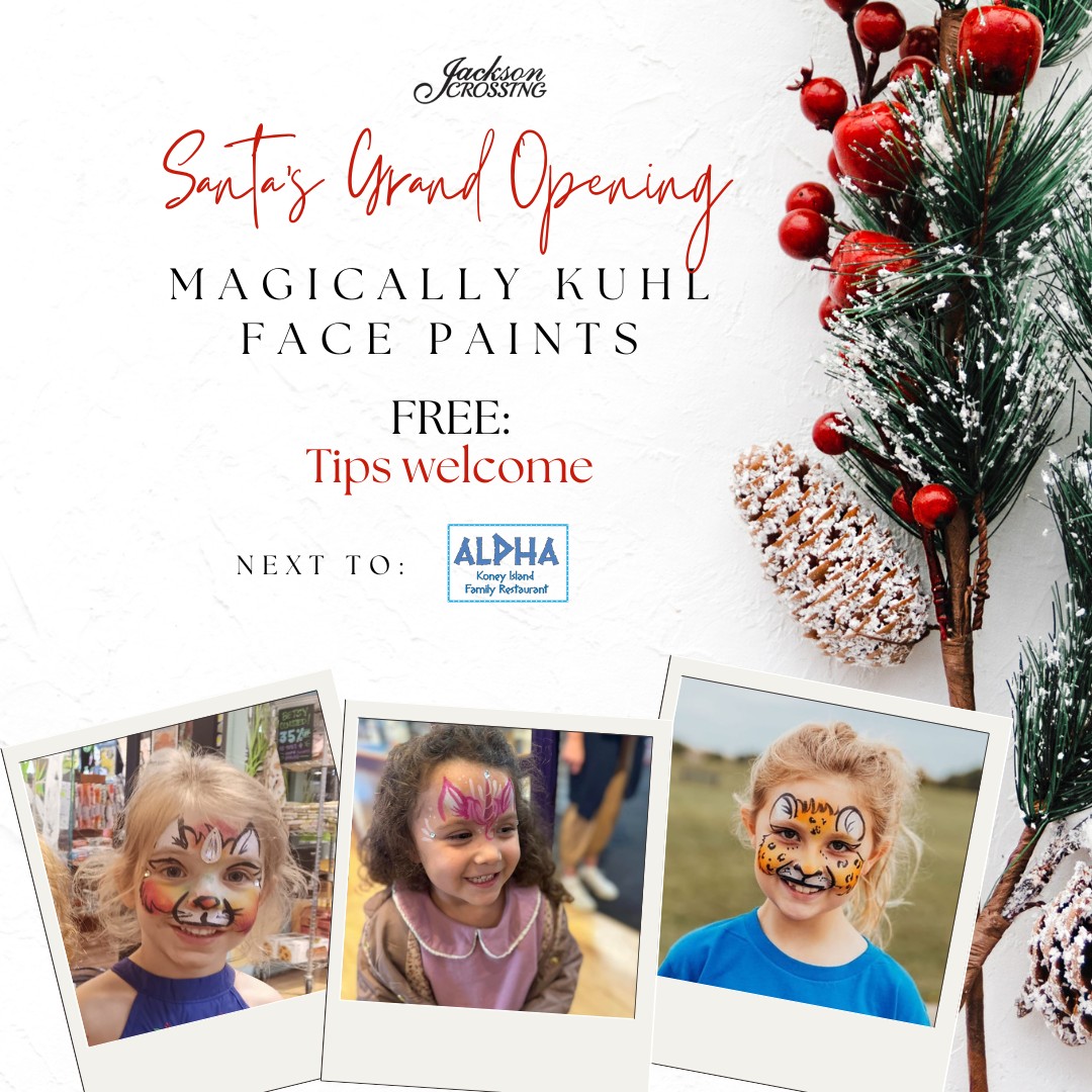 Holiday in the Halls promotion for Santa and free face painting