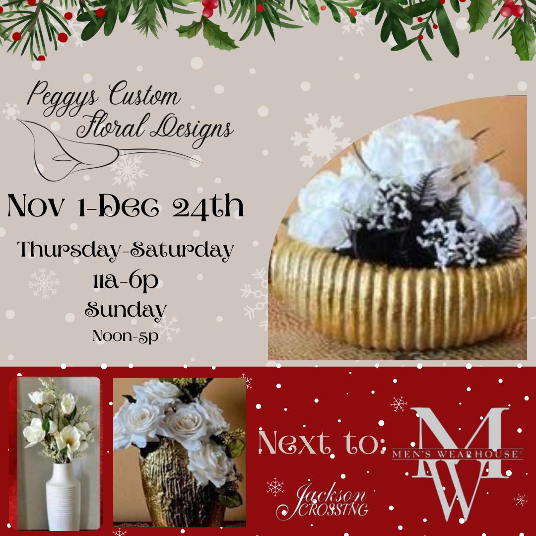 Holiday in the Halls promotion for Peggy's Custom Floral Designs