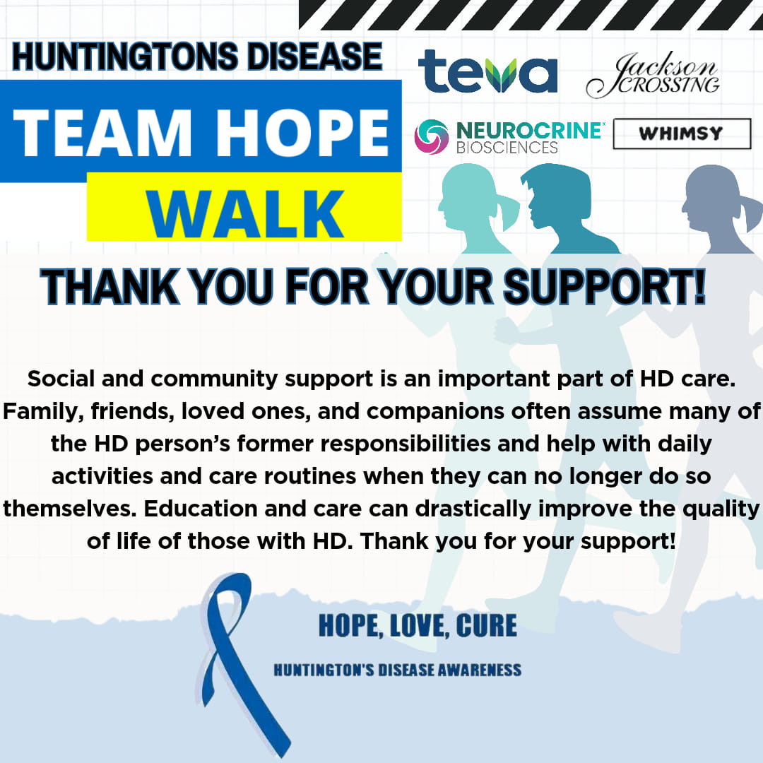 Team Hope campaign graphic: Thanking the support network